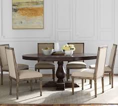 Lorraine Round Pedestal Extending Dining Table Hewn Oak Pottery Barn Table Pedestal Table Dining Room Small