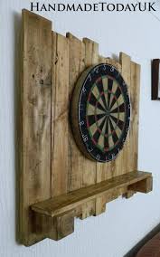 Handmade Driftwood Dart Board Dartboard Backboard With Shelf Made From Recycled Pallet Wood Wood Pallets Recycled Pallet Recycled Pallets