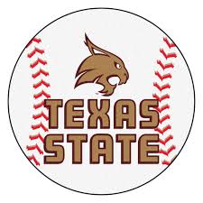 Fanmats Ncaa Minnesota State University Mankato White 2 Ft X 2 Ft Round Area Rug 112 The Home Depot Texas State Bobcats Texas State Baseball Rugs