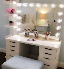 This Is Basically Exactly What I Want Only With The Ikea Shelves On Both Sides Or The Taller Ikea Storage Units On Bot Home Decor Bedroom Decor Bedroom Vanity