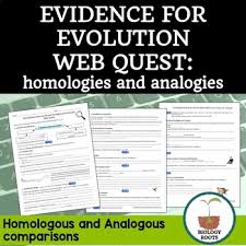 In this webquest you will be exploring evolution and the mechanisms that drive evolution. Evidence For Evolution Homologous And Analogous Structures Evidence For Evolution Webquest Homologies And Analogies Is A Distance Learning Evolution Webquest
