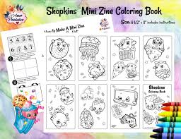 Shopkins Mini Coloring Pages Mini Zine Coloring Pages Etsy Printable Coloring Book Shopkins Party Paw Patrol Coloring
