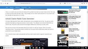 Identify why your car radio might be getting a poor signal and select from one of five ways to improve your reception. Clarion Radio Code Generator Stereo Unlocker Works For Free Youtube