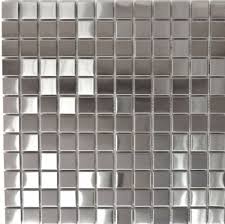 Glas und gebürstetem edelstahl mosaik fliesen matte in gold (mt0087) die stärke beträgt 8mm für wände. Mosaik Fliese Edelstahl Silber Silber Stahl Geburstet Mos129 23d