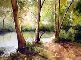 #painting, #watercolor, #portrait, #aquarelle, #artpaintingworkshop forest stream landscape watercolor painting source. Indian Artist Jitendra Sule S Watercolour Paintings Les Zhivopis Akvarelnyj Pejzazh Pejzazhi