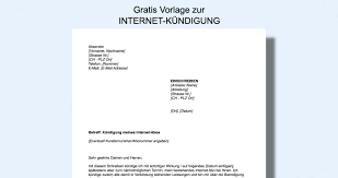 Auch in solchen fällen ist es erforderlich, sich beim einwohnermeldeamt abzumelden. Internet Abo Kundigen Muster Vorlage Word Pdf Kostenlos Musterbrief Info Ch