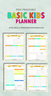 Free Printable Kids Planner Cute And Colorful Kids Planner Planner Printables Free Student Planner Printable