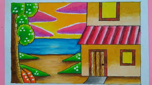 Cara mewarnai pemandangan dengan menggunakan crayon sama dengan mewarnai gambar yang lainnya. Cara Menggambar Dan Mewarnai Pemandangan Rumah Youtube