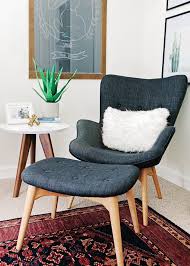 Alexandra Evjen Nursery Reveal Project Nursery Comfy Reading Chair Mid Century Modern Chair Nursery Chair