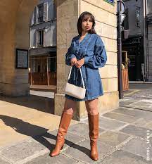 Robe en jean femme new look robes élégantes 2019. Robe Courte En Jean Femme Jean Moyen Robes Femme Promod