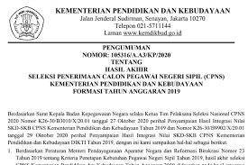 Pengumuman Hasil Seleksi Cpns 2019 Kemendikbud Cek Selengkapnya Di Sini Halaman All Kompas Com