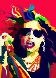 Steven Tyler Rock Star Pop Art Wpap, Digital Arts by Fariza Abdurrazaq