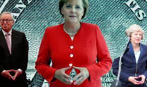 This is actually (originally) from angela merkel's signature hand gesture. Does Hand Sign Made By Merkel May And Now Juncker Prove There Is A Secret Eu Illuminati Weird News Express Co Uk