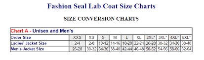 Fashion Seal Lab Coat Size Charts Album On Imgur