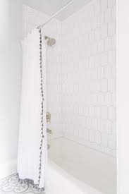 Black And White Shower Curtain With Tassels Dove Residence Classic White Bathrooms White Shower Bathroom Inspiration