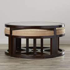 It's top measures w x 58 in. Round Coffee Table With Stools Ideas On Foter