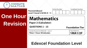 Edexcel Gcse Maths Foundation Past Paper 2 With Video Solutions
