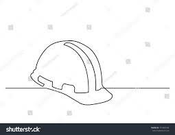One Line Drawing Of Isolated Vector Object Hard Hat Ad Sponsored Isolated Drawing Line Vecto Line Drawing One Line Drawing Social Media Design Graphics