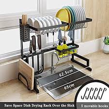 It fits in most sinks and works as a countertop rack. Amazon Com Cabina Home Dish Drying Rack Over The Sink Stainless Steel Large Dish Rack Stand Drainer For K Kitchen Storage Rack Kitchen Sink Storage Sink Shelf