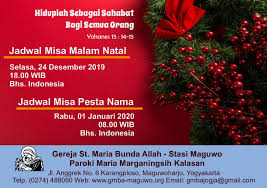 Pesta pembaptisan tuhan /b 2020. Jadwal Penerimaan Sakramen Tobat Perayaan Misa Kudus Malam Natal Gereja Bunda Maria Maguwo Gereja Maria Bunda Allah Stasi Maguwo