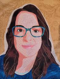 Collage portrait quilt for colon cancer support