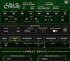 There's a pen and paper rpg, it's a very interesting take on the well known cthulhu series. Play Call Of Cthulhu On Roll20 Net