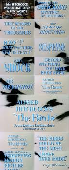 Birds Of A Feather Movie Trailer The Birds 1963 Trailer Typography The Movie Title Stills Collection Horror Movies Horrormovies Movie Titles Hitchcock The Birds Hitchcock