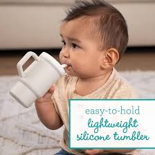 Amazon.com : Infantino My 1st Tumbler, Silicone Sippy Cup with Straw &  Handle, Spill-Resistant, for On-the-Go, BPA-Free Transition Cup, Cream :  Baby