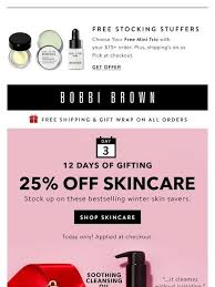 Day 3 25 Off Our Fan Fave Skincare Bobbi Brown Skin Care Coupon Design Email Design