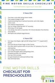 Fine Motor Skills Checklist For Preschoolers Ages 3 5 Years Old Preschool Checklist Preschool Motor Skills