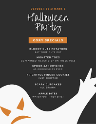 Bake until crisp and browned, for about 10 minutes. Free Printable Customizable Halloween Menu Templates Canva