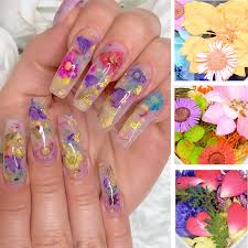 French nail art with flowers petals. 3d Dried Flowers Colorful Nail Art Decorations Natural Floral Uv Gel Polish Nail Design Buy From 2 On Joom E Commerce Platform