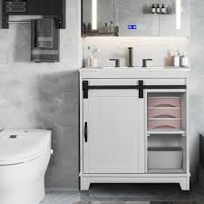 Overstock bathroom vanities for inspiring bathroom cabinets ideas. Tiramisubest Single Sink Bathroom Vanity Storage Vanity Cabine White Overstock 32631028