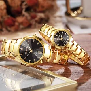 Couple Alloy Quartz Matching Watches, AI generated