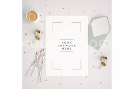 8x10 Vertical Digital Mockup Desktop Paper Top Down View Desktop Mockup White Desk Styled Stock Pencil Stars Product Instant Download 17552 General Des Styled Stock Mockup Desk Poster Mockup