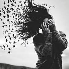 Artistic Black And White Woman Portrait Photography Black And White Girl And Birds White Photography Black And White Photography Pictures