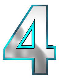 Metallic And Blue Number Four Png Clipart Image Clip Art Clipart Images Numbers Font