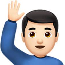 Happy Person Raising One Hand 1 Man Desain