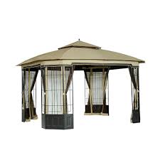 Hampton Bay Bethany 10 Ft X 12 Ft Soft Top Gazebo With Vented Canopy The Home Depot Canada