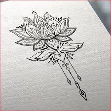 Black And White Lotus Flower Tattoo Pin On Thigh Tattoos