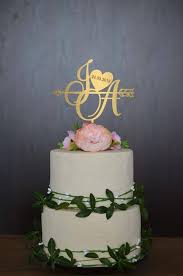 Personalised Two Initials With Heart Cake Topper Wedding Etsy Cake Topper Initials Letter Cake Toppers Geometric Cake Topper