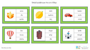 Juego De Tarjetas Palabras Que Riman Aula Pt