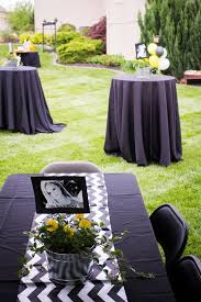 Outdoor Graduation Party Black White Yellow Graduation Party Diy Graduation Party Centerpieces Senior Graduation Party