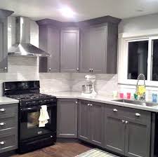 Gray 3 3/4 center bar pull multipack (set of 12) by mecans. Grey Cabinets Black Appliances Silver Hardware Full Tile Backsplash Really Good Example Of Where I Black Appliances Kitchen Kitchen Redo Kitchen Remodel