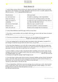 body idioms practice 4 english esl