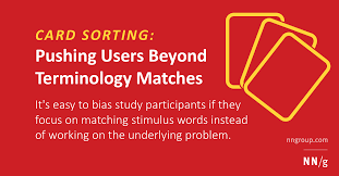 It S Easy To Bias Study Participants Whether In User Testing Or In Card Sorting If They Focus On Matching Stimulus Words I Sorting Cards Sorting User Testing