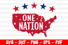 Download One Nation American Map 4th Of July Graphic By Bestsvgfiles Creative Fabrica SVG Cut Files