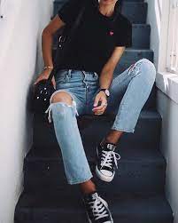 Commedesgarcons Tee Via Incu Clothing Converse Apcparis Half Moon Bag Via Shopbop Fashion Casual Outfits For Teens Casual Fashion