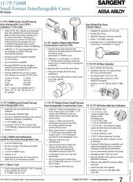Cylinders Sargent Cylinder Key Control Products High