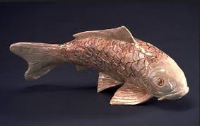 Japanese Koi Fish Clay Sculpture By Lundin Kudo Fish Sculpture Koi Fish Japanese Koi